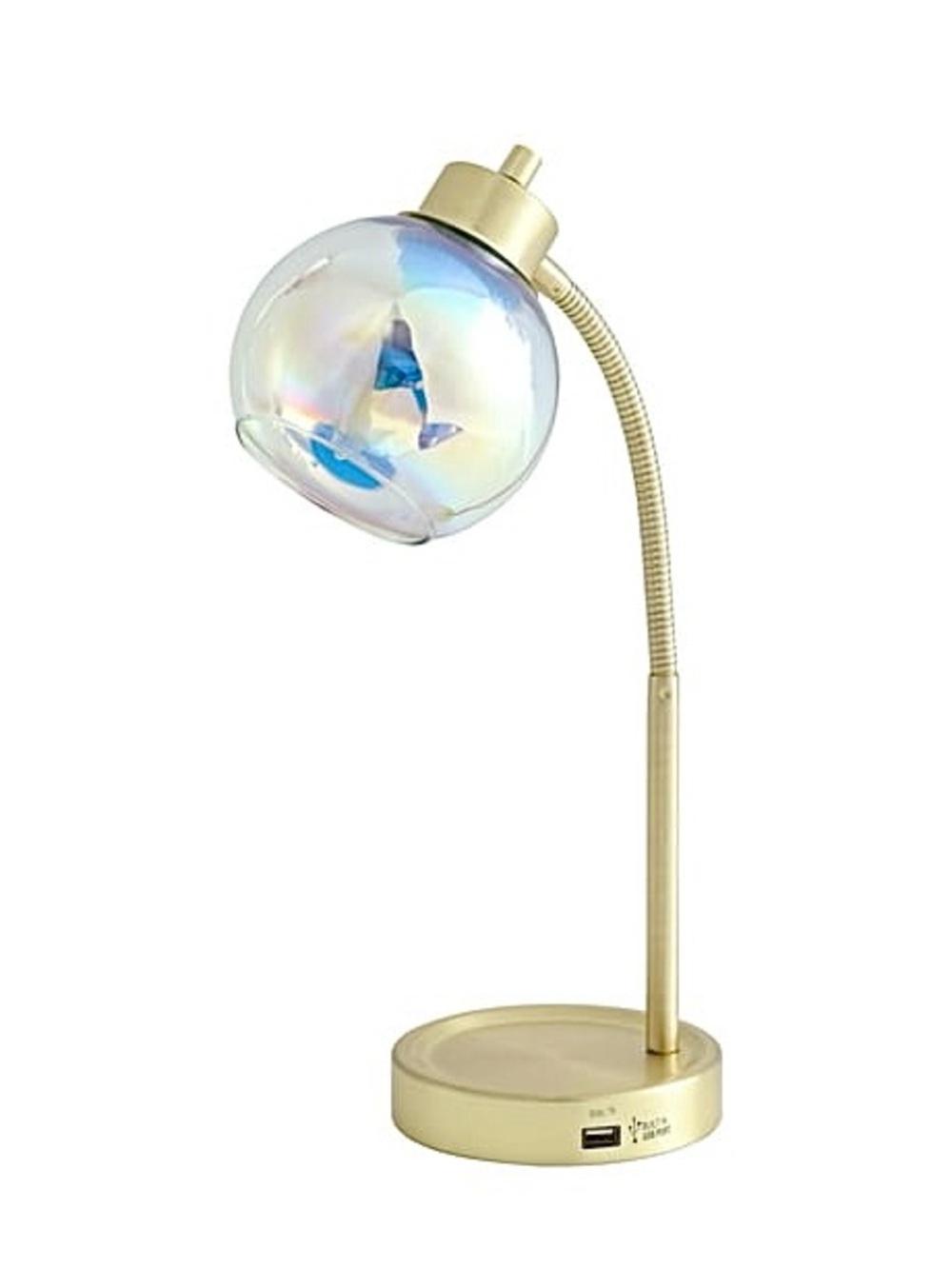 Mainstays Gold Iridescent Orb Adjustable Desk Lamp New